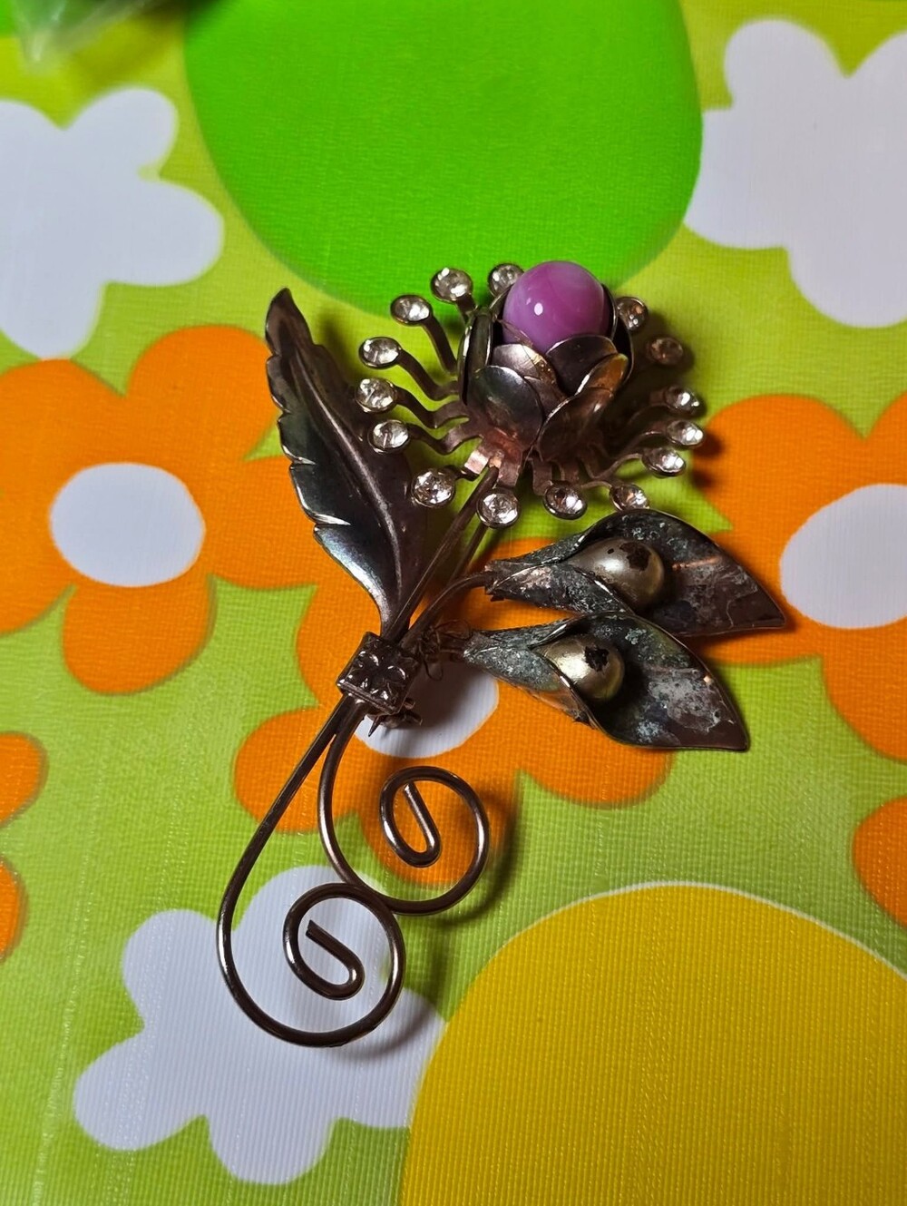 Vintage | Large Purple Floral Brooch